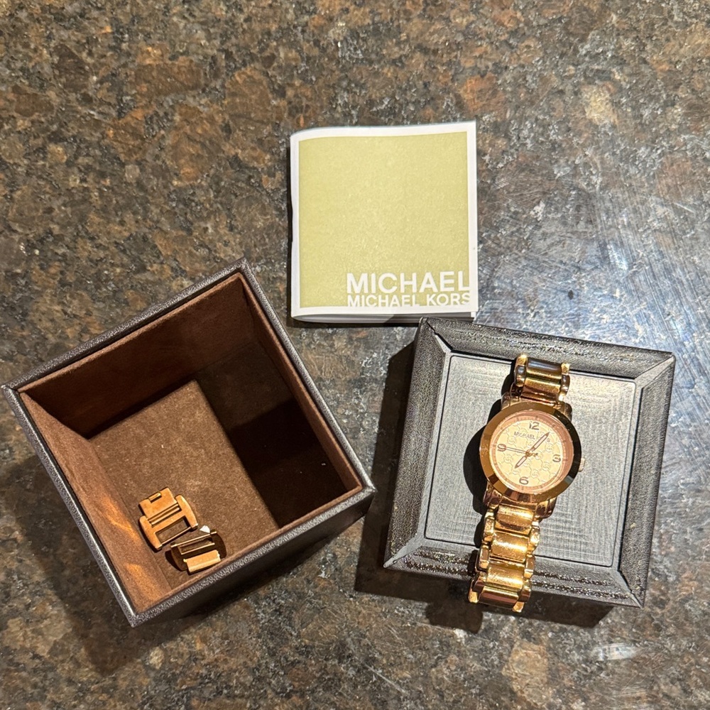 Michael Kors Gold Women’s Bracelet Watch with Champagne Dial